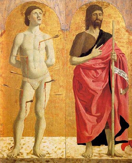Piero della Francesca Polyptych of the Misericordia: Sts Sebastian and John the Baptist Sweden oil painting art